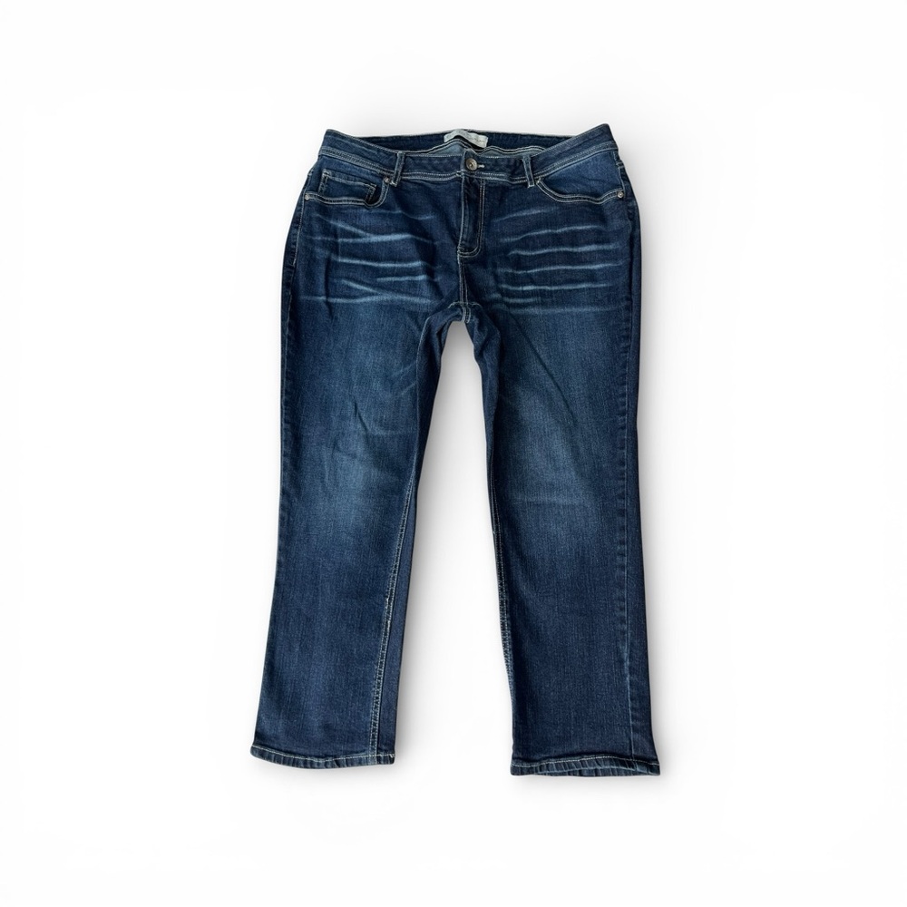 C Est. 1946 Women’s Stylish Curvy Distressed Blue Denim Jeans- 16W